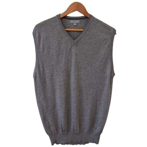 Toscano Firenze Other - Toscano Firenze Gray Marino Wool V-Neck Sweater Vest Size XXL Classic Preppy